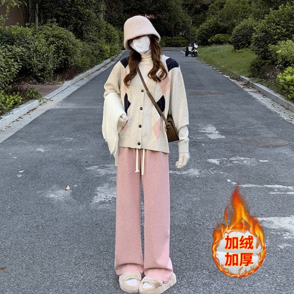 05121313｜秋冬〃加絨仿羊絨直筒褲｜F 仿羊絨長褲
抽繩鬆緊褲
親膚休閒褲
直筒顯瘦褲
居家外出兩用褲
百搭長褲
秋冬休閒褲
寬鬆長褲
日常通勤褲
懶人穿搭褲