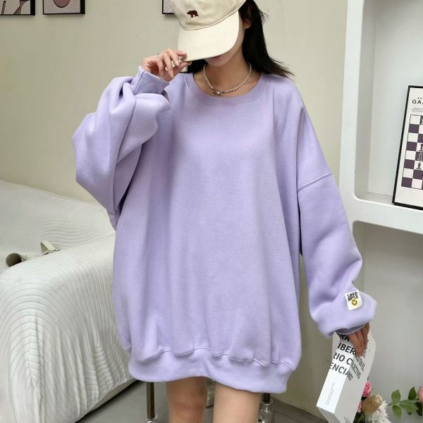 05113006｜秋冬〃3184袖口小標素色上衣｜F 刷毛大學T
圓領衛衣
素色上衣
秋冬女裝
顯瘦寬鬆
百搭基本款
LOVE SMILE
刷毛保暖
休閒上衣
韓版衛衣