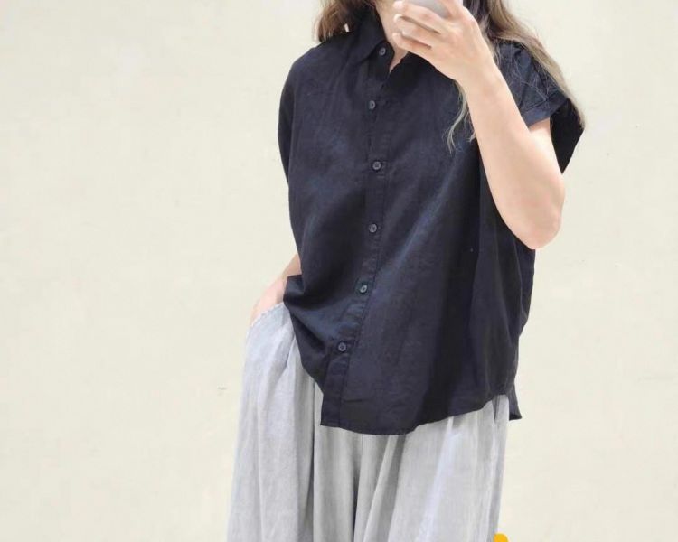 台┃夏〃307四色棉麻開扣襯衫┃4色┃0410結單 