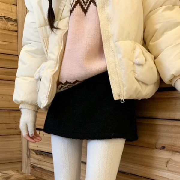 05120713｜秋冬〃3021羊羔毛包臀短裙｜S-XL 毛呢短裙, A字裙, 高腰短裙, 顯瘦短裙, 包臀裙, 韓系短裙, 秋冬穿搭, 百搭裙, 女生裙子