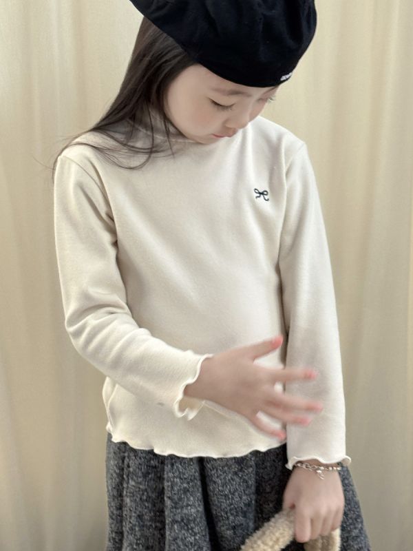 05120301｜小瑜家秋冬〃三色木耳邊奧絨內搭衫｜90-150 童裝衛衣, 刷毛衛衣, 童裝上衣, 印花衛衣, 加絨上衣, 保暖童裝, 冬季童裝