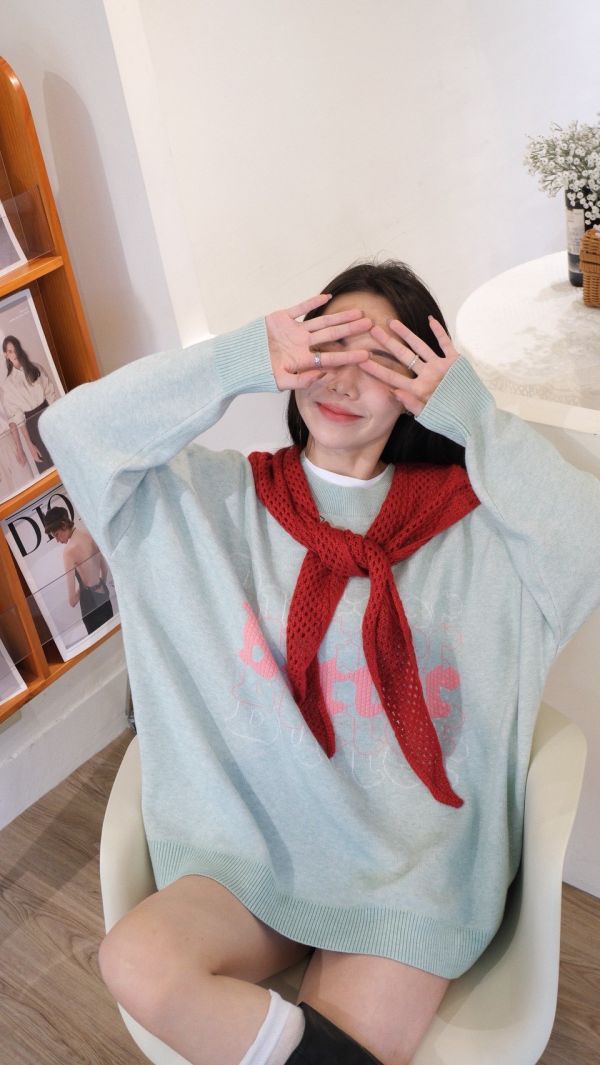 05110101┃秋冬〃23263五色包芯紗字母毛衣 字母毛衣, 針織上衣, 韓系毛衣, 寬鬆毛衣, 圓領毛衣, 保暖上衣, 秋冬針織, 彩色毛衣, 可愛毛衣, 女生毛衣