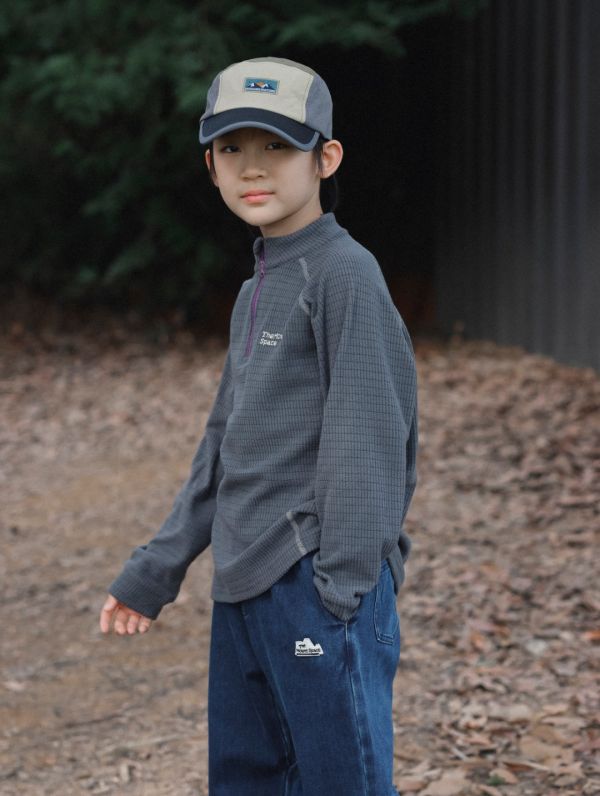 05110710┃猿寶家秋冬〃1339半拉鍊格絨上衣┃110-170┃251110結單 童裝立領上衣、山系打底衫、抓絨上衣、秋冬保暖、男童上衣、女童衛衣、韓版童裝、戶外童裝、登山風穿搭