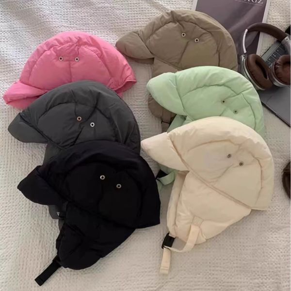 05120406｜秋冬〃羽絨保暖雷鋒帽｜F 雷鋒帽, 護耳帽, 羽絨帽, 冬帽, 安全帽內戴帽, 韓系帽, 顯臉小毛帽, 防風帽, 保暖帽, 女生冬季帽子
