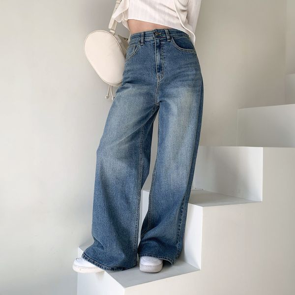 韓｜7STAR〃1433寬腿牛仔褲｜S-XXL 高腰牛仔褲
牛仔寬褲
直筒牛仔褲
落地牛仔褲
顯瘦長褲
修�腿牛仔褲
寬褲穿搭
韓系牛仔褲
顯高褲款
日常百搭牛仔褲