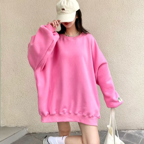 05113006｜秋冬〃3184袖口小標素色上衣｜F 刷毛大學T
圓領衛衣
素色上衣
秋冬女裝
顯瘦寬鬆
百搭基本款
LOVE SMILE
刷毛保暖
休閒上衣
韓版衛衣