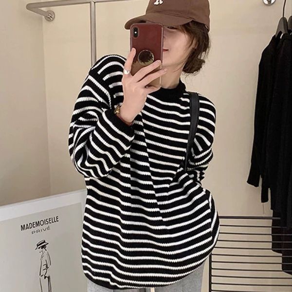 05121310｜秋冬〃026四色親膚羊絨長版條紋針織衫｜F 條紋針織毛衣
韓系條紋上衣
寬鬆長版毛衣
親膚針織
羊絨感毛衣
顯瘦針織上衣
秋冬毛衣
百搭針織
日常基本款
條紋長袖