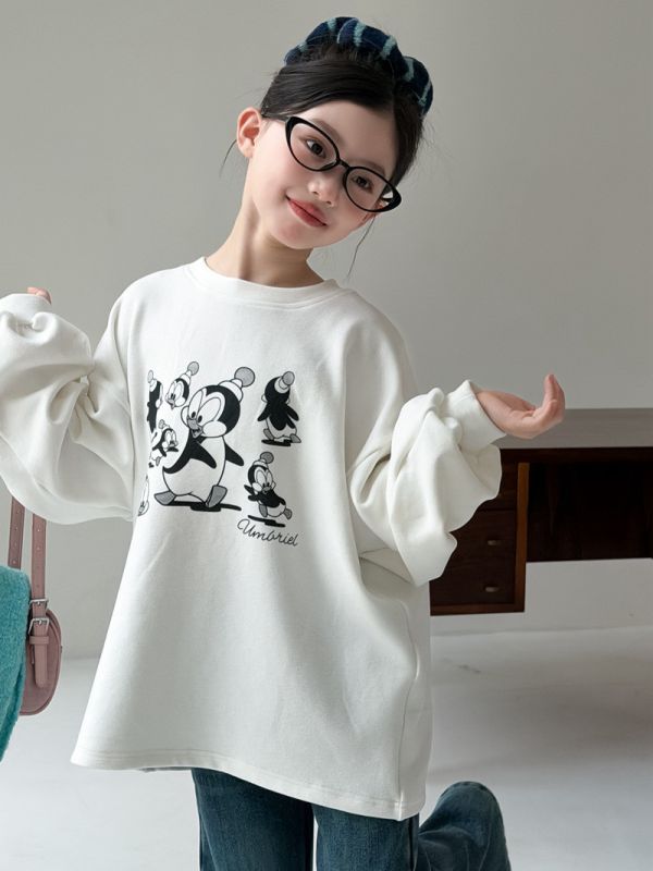 05113008｜CTONG秋冬〃白色企鵝印花T｜120-160 卡通大學T
刷毛上衣
童裝衛衣
親子裝
可愛上衣
秋冬童裝
寬鬆圓領
刷毛保暖
百搭上衣
男童女童上衣