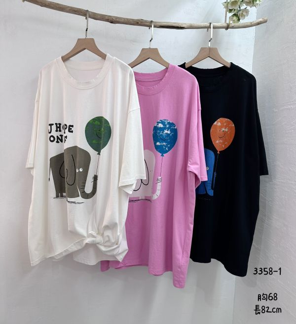 台┃夏〃3358三色大象印花T┃3色┃0410結單 