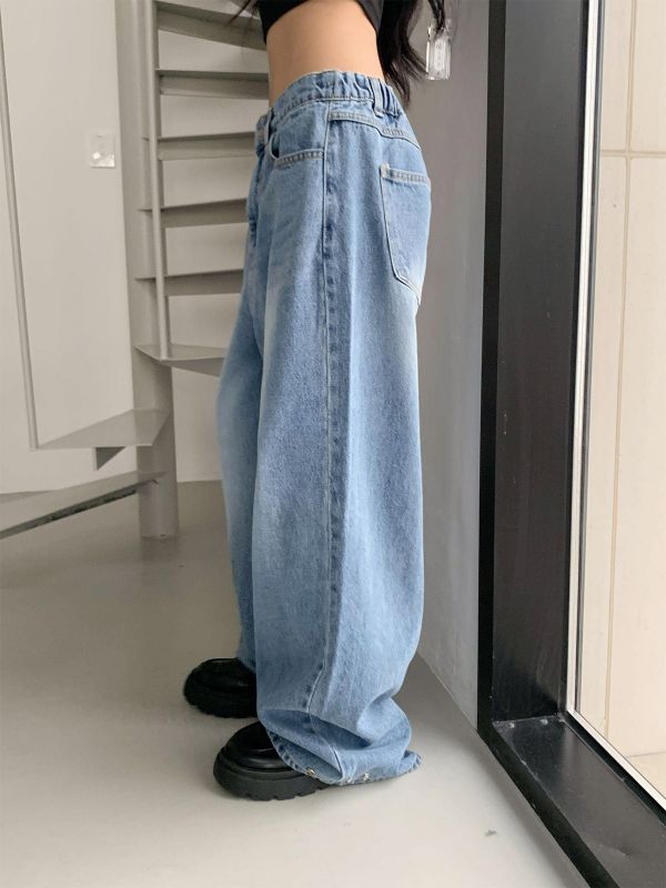 韓｜7STAR〃1441兩色寬鬆水洗牛仔褲｜S-XXL 高腰牛仔褲
寬褲牛仔
落地寬褲
顯瘦長褲
修飾腿型
寬鬆牛仔褲
百搭牛仔褲
直筒牛仔褲
復古牛仔褲
韓系牛仔褲