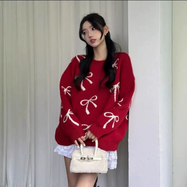 05121309｜秋冬〃7849立體珍珠蝴蝶結羊絨針織衫｜F 蝴蝶結針織毛衣
珍珠針織上衣
韓系甜美毛衣
羊絨感針織
寬鬆顯瘦毛衣
立體圖案毛衣
秋冬針織上衣
節慶穿搭毛衣
韓版毛衣
甜美風上衣