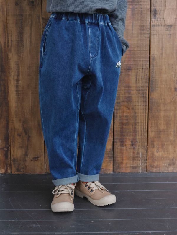 05110715┃猿寶家秋冬〃4168復古水洗牛仔褲┃110-170 童裝牛仔褲、山系童裝、休閒長褲、厚磅牛仔褲、秋冬童裝、男童褲、女童褲、丹寧寬褲、戶外風童裝、韓風童裝