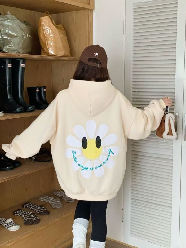 05113007｜秋冬〃3176前後印花刺繡大花連帽T｜F 小花衛衣
刷毛帽T
連帽衛衣
可愛上衣
療癒系穿搭
秋冬女裝
寬鬆顯瘦
百搭帽T
內刷毛
長袖上衣