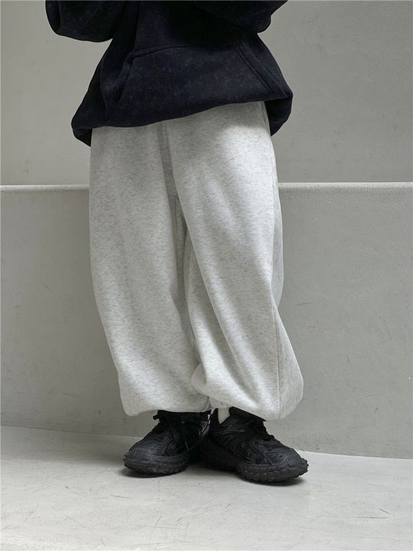 05110204┃SN〃6955兩色加絨運動褲┃100-160 加厚長褲, 刷毛束口褲, 秋冬保暖褲, 彈性棉褲, 寬鬆版型, 束口設計, 居家休閒褲, 不勒腿褲, 棉質長褲, 男童女童長褲