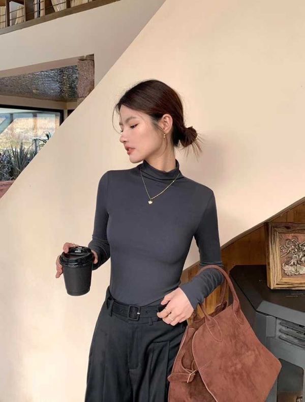 05112903｜优优家〃87832加絨半高領莫代爾內搭衫｜F 莫代爾打底衫
加絨上衣
半高領內搭
秋冬保暖上衣
高彈顯瘦打底
女裝內搭
素面長袖
發熱衣替代
薄絨內搭
多色打底