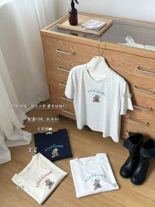 050815603┃MM家〃203帽子小熊磨毛短袖T┃F┃250825結單 