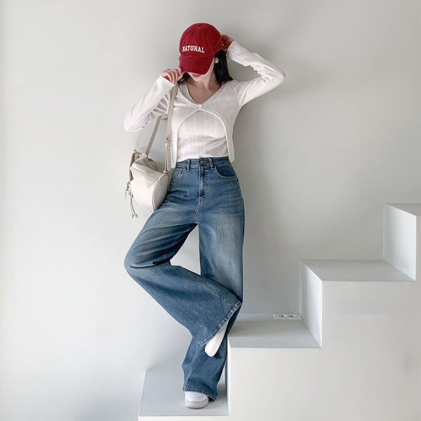 韓｜7STAR〃1433寬腿牛仔褲｜S-XXL 高腰牛仔褲
牛仔寬褲
直筒牛仔褲
落地牛仔褲
顯瘦長褲
修�腿牛仔褲
寬褲穿搭
韓系牛仔褲
顯高褲款
日常百搭牛仔褲