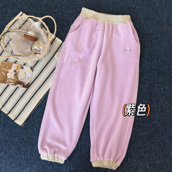 05111301┃CXN家秋冬〃10301六色澳粒絨拼接束口褲┃120-170 兒童長褲, 童裝長褲, 兒童加絨褲, 內刷毛長褲, 秋冬褲子, 男女童運動褲, 束口長褲, 加厚保暖褲, 童裝休閒褲, 120-170, 青少年長褲, 親子褲, 學生長褲, 保暖童褲, 冬季童裝