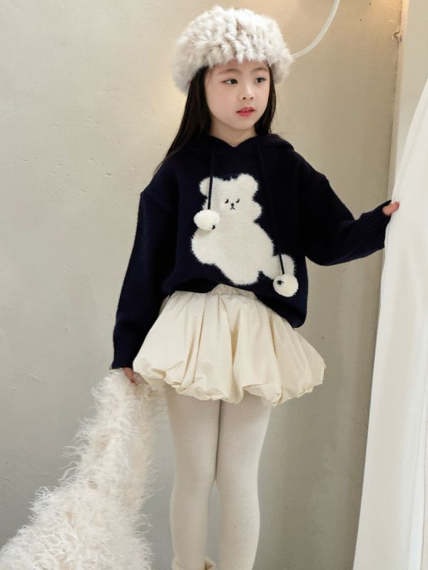 05120209｜小瑜家秋冬〃針織毛球連帽毛衣｜90-150 童裝衛衣
熊熊衛衣
女童帽T
刷毛衛衣
加厚童裝
連帽上衣
秋冬童裝
可愛童裝
90-150童裝
兒童造型上衣