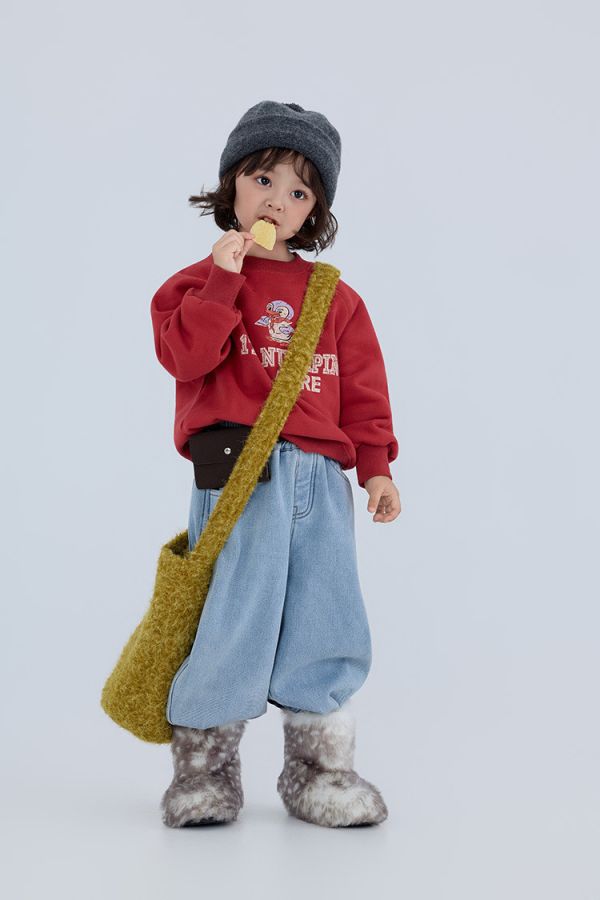 05110509┃右右秋冬〃25758淺藍加絨牛仔褲┃90-150 加絨牛仔褲、童裝牛仔褲、兒童寬褲、保暖長褲、厚款牛仔褲、韓版童裝、冬季童裝、內刷毛牛仔褲、中性牛仔褲、中大童褲