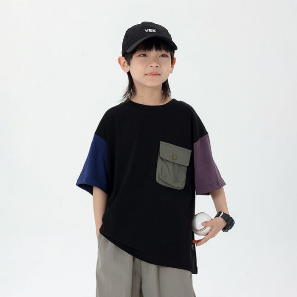 05040712┃CB家夏〃XK071兩色口袋拼色T┃100-160┃0410結單 