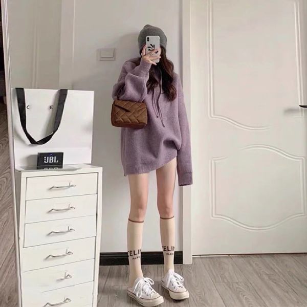 05121312｜秋冬〃3010三色羊絨抽繩連帽毛衣｜F 連帽針織毛衣
羊絨感毛衣
抽繩帽T毛衣
寬鬆長版毛衣
顯瘦針織上衣
秋冬針織
韓系休閒毛衣
針織連帽上衣
熱賣回歸款
洋裝式毛衣