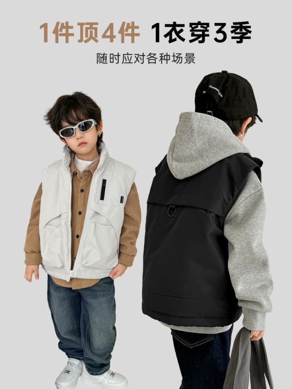 05111115┃HAI家秋冬〃CG01兩色夾棉工裝背心┃110-170 童裝背心, 童裝馬甲, 鋪棉背心, 加厚背心, 大陸製童裝, 韓系童裝, 保暖背心, 秋冬外套, 男童女童外套, 立領馬甲, 防風防潑背心, 厚款童裝, 冬季童裝馬甲, 羽絨替代背心, 時尚百搭童裝**