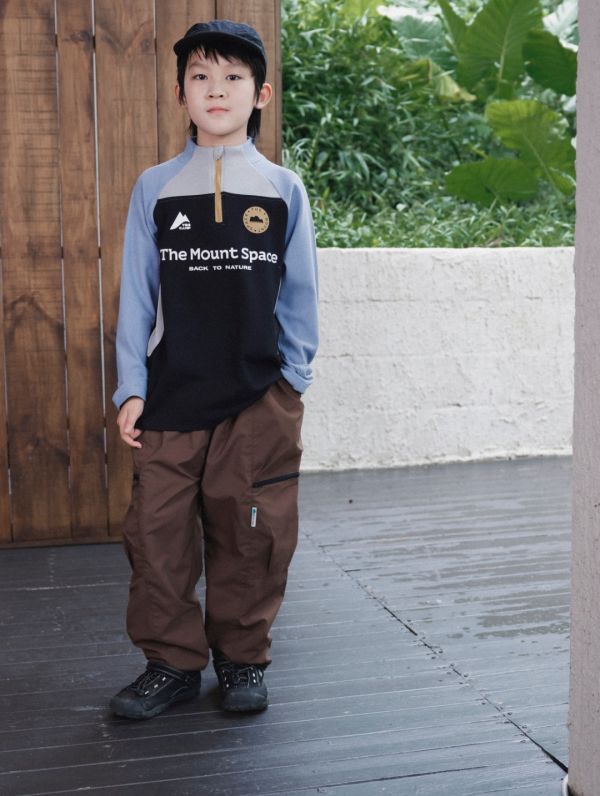 05110705┃猿寶家秋冬〃1338山系撞色半開領上衣┃110-170 童裝上衣、抓絨上衣、半高領童裝、男童秋冬上衣、山系童裝、拼色長袖、運動風童裝、保暖內搭、韓版童裝