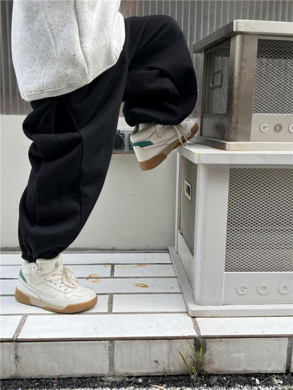 05110204┃SN〃6955兩色加絨運動褲┃100-160 加厚長褲, 刷毛束口褲, 秋冬保暖褲, 彈性棉褲, 寬鬆版型, 束口設計, 居家休閒褲, 不勒腿褲, 棉質長褲, 男童女童長褲