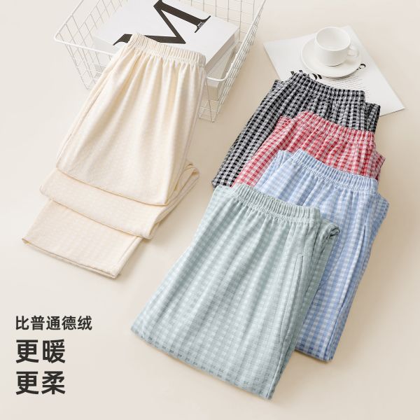 05111107┃秋冬〃2528五色磨毛德絨格子睡褲┃L-XXL 德絨褲, 發熱褲, 保暖家居褲, 女生睡褲, 大陸製女裝, 秋冬保暖褲, 德絨發熱褲, 格紋長褲, 居家褲, 睡衣褲, 女裝秋冬下著, 加厚發熱褲, 韓系家居服, 暖暖褲, 保暖長褲女**