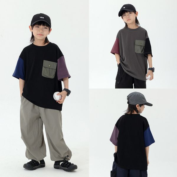 05040712┃CB家夏〃XK071兩色口袋拼色T┃100-160┃0410結單 