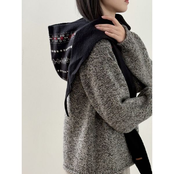 05120201｜YS秋冬〃571四色緹花針織帽｜F 民族風圍巾, 針織披肩, 冬季圍巾, 圖騰圍巾, 雙面圍巾, 保暖圍巾, 披肩斗篷, 秋冬配件, 流蘇圍巾, 百搭圍巾, 氣質圍巾, 穿搭配件