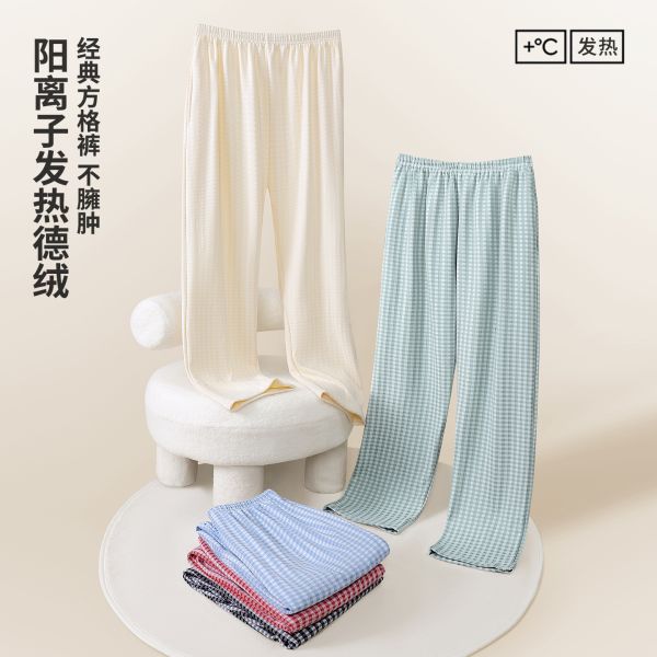 05111107┃秋冬〃2528五色磨毛德絨格子睡褲┃L-XXL 德絨褲, 發熱褲, 保暖家居褲, 女生睡褲, 大陸製女裝, 秋冬保暖褲, 德絨發熱褲, 格紋長褲, 居家褲, 睡衣褲, 女裝秋冬下著, 加厚發熱褲, 韓系家居服, 暖暖褲, 保暖長褲女**