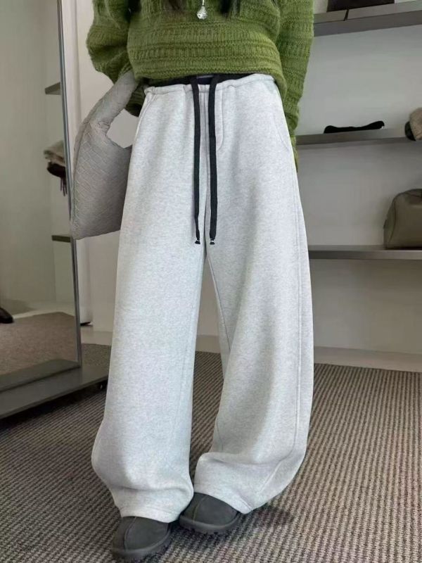 05120707｜秋冬〃26090雲感軟糯溫暖束腳抽繩休閒褲｜F 刷毛棉褲, 運動褲, 束口褲, 休閒長褲, 韓系長褲, 顯瘦褲, 保暖棉褲, 彈性腰褲, 女生褲子