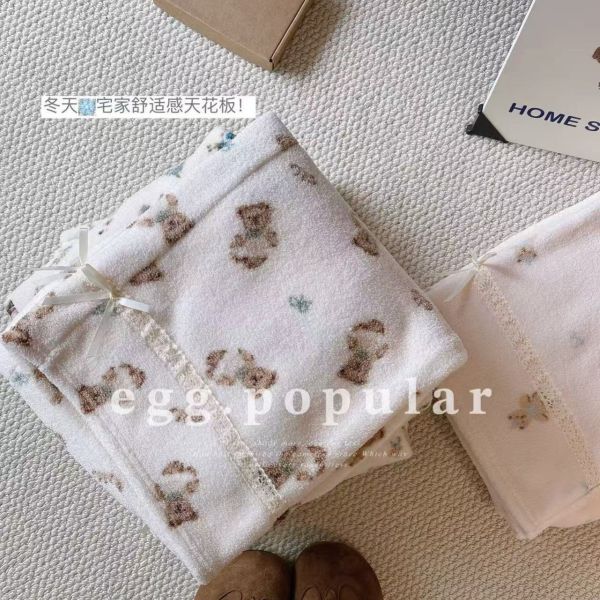 05110716┃冬〃雪粒絨奶芙褲┃F 雪粒絨褲、奶芙褲、保暖長褲、睡褲、居家褲、韓系褲、秋冬保暖、毛絨褲、情侶褲、柔軟褲、蛋糕絨褲、碎花褲