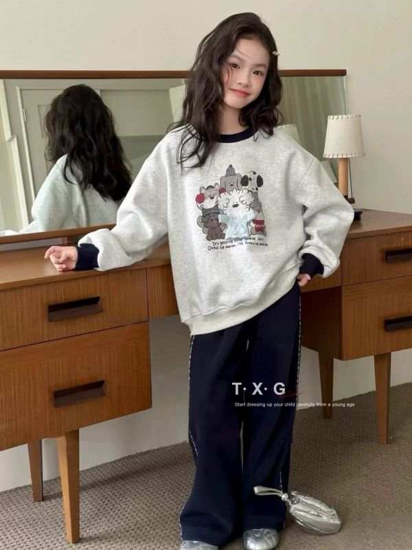 05121108｜TXG家秋冬〃2308兩色加絨蝴蝶結邊運動褲｜110-170 女童寬褲
女童長褲
女童假兩件褲
蝴蝶結寬褲
女童休閒褲
秋冬加厚長褲
女童百搭褲
格紋假兩件褲
TXG女童裝
韓版女童褲
女童寬鬆運動褲