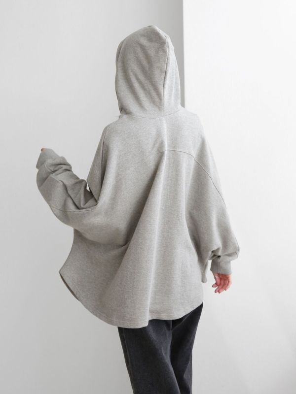 韓┃AMI〃三色斗篷連帽T┃F 連帽上衣, 寬版帽T, 落肩剪裁, 慵懶風上衣, 彈性棉質, 基本款帽T, 女生休閒穿搭, 秋冬帽T, 居家帽T, 百搭連帽上衣