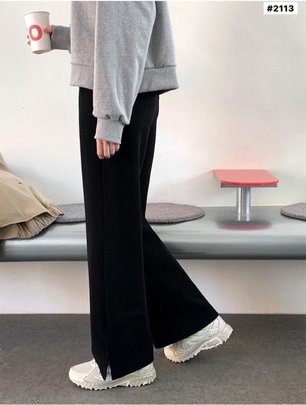 05121305｜秋冬〃2113兩色加絨開衩闊腿褲｜F 韓系寬褲
側開衩褲
高腰顯瘦褲
直筒休閒褲
垂墜感長褲
日常百搭褲
運動風寬褲
顯瘦長褲
休閒棉褲
韓版長褲