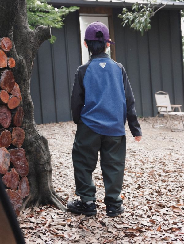 05110705┃猿寶家秋冬〃1338山系撞色半開領上衣┃110-170 童裝上衣、抓絨上衣、半高領童裝、男童秋冬上衣、山系童裝、拼色長袖、運動風童裝、保暖內搭、韓版童裝