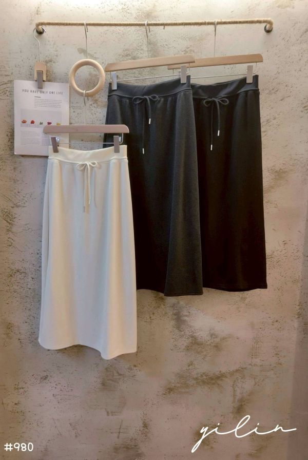 05110605┃秋冬〃980毛呢長裙 針織長裙、抽繩長裙、直筒裙、半身裙、保暖長裙、秋冬裙、針織裙、韓版裙子、百搭長裙、氣質穿搭