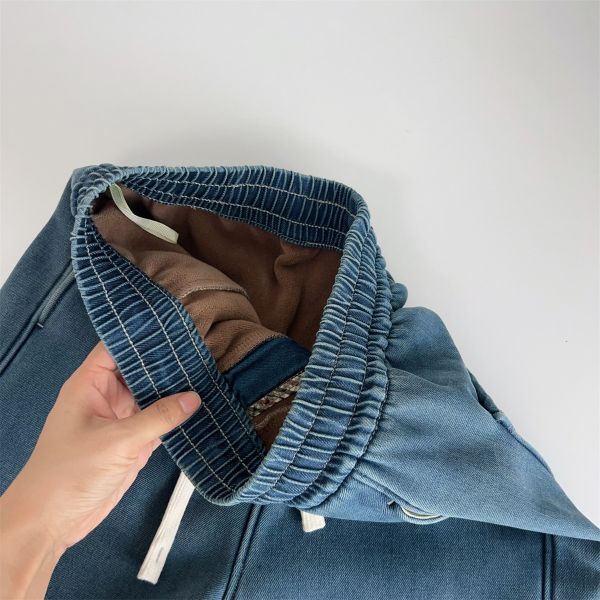 05112709｜冬〃加絨天絲彎刀牛仔褲｜S-XL 加絨褲 變刀褲 女裝牛仔褲 保暖褲 冬季褲子 高密短絨 寬鬆顯瘦