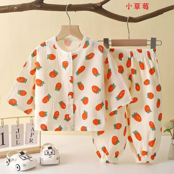 05111001┃秋〃棉紗居家服套裝┃80-140 純棉紗套裝、兒童睡衣、兩用檔睡衣、氣睡衣、春秋寶寶衣、兒童家居服套裝