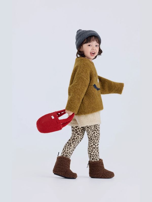 05110511┃右右秋冬〃25816豹紋加絨內搭褲┃90-150 豹紋內搭褲、加絨打底褲、童裝內搭褲、保暖褲、韓版童裝、冬季童裝、修身內搭、兒童加絨褲、親膚長褲、中性童褲