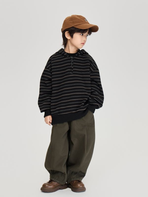 05110316┃TFYU秋冬〃條紋加絨連帽T┃100-170 - 兒童帽T套裝
- 條紋刷毛上衣
- 極寬版垂墜褲
- 秋冬童裝推薦
- 100–170 尺寸童裝
- 男童女童街頭風
- 保暖不扎膚
- 顆粒絨內裡
- 中性童裝穿搭
- 韓系童裝套裝