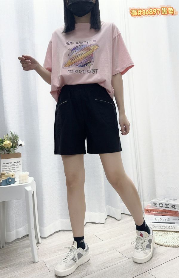 台┃夏〃80897滾線條鬆緊涼感短褲┃F┃0425結單 