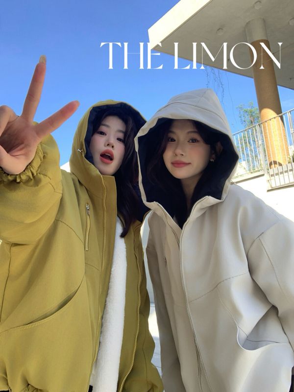 05112204｜LEMON〃1235質感面料衝鋒衣短外套｜F 防風外套, 加厚外套, 沖鋒衣, 絨毛外套, 加絨外套, 保暖外套, 男女同款外套, 秋冬外套, 防潑水外套, 登山外套, 杏色外套, 黃色外套, 天藍外套, 藏藍外套