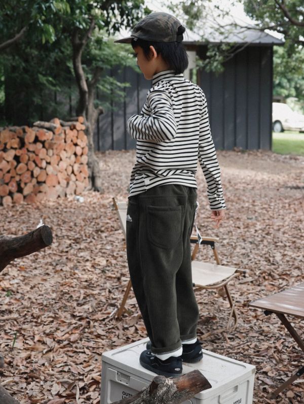 05110707┃猿寶家秋冬〃1340山系經典條紋德絨長袖T┃110-170 童裝高領上衣、條紋打底衫、山系童裝、秋冬內搭、男童上衣、女童上衣、韓版童裝、保暖內搭、親膚長袖