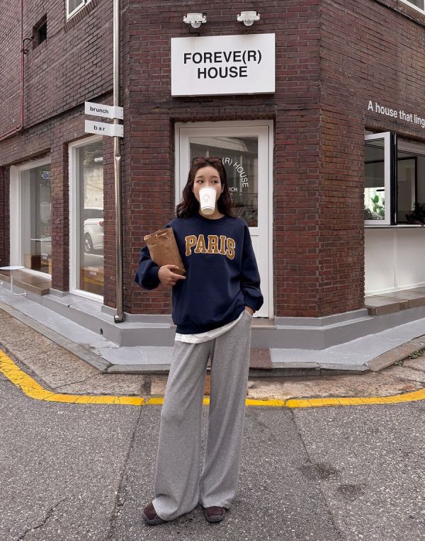 05112208｜秋冬〃9188PARIS立體繡字T｜F 大學T, 字母上衣, 毛巾刺繡T, 寬鬆衛衣, 秋冬上衣, PARIS 上衣, 五色上衣, 韓系大學T, 情侶大學T, 棉質上衣, 紫色大學T, 灰色衛衣