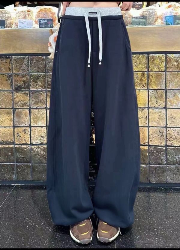 05120707｜秋冬〃26090雲感軟糯溫暖束腳抽繩休閒褲｜F 刷毛棉褲, 運動褲, 束口褲, 休閒長褲, 韓系長褲, 顯瘦褲, 保暖棉褲, 彈性腰褲, 女生褲子