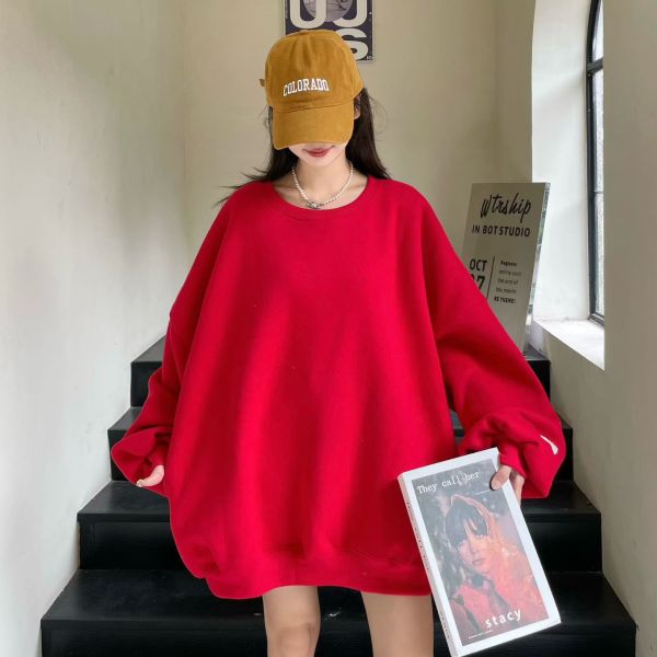 05113006｜秋冬〃3184袖口小標素色上衣｜F 刷毛大學T
圓領衛衣
素色上衣
秋冬女裝
顯瘦寬鬆
百搭基本款
LOVE SMILE
刷毛保暖
休閒上衣
韓版衛衣